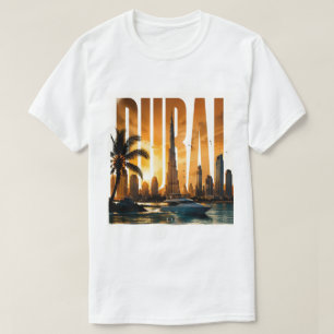 Camiseta Dubai Emiratos Árabes Unidos Golfo Horizonte y ave
