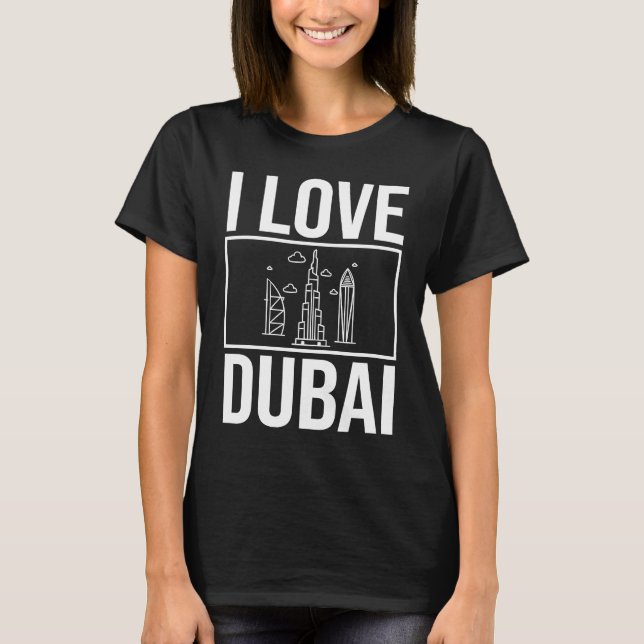 Camiseta Dubai Emiratos Árabes Unidos Uae City Skyline Map  (Anverso)