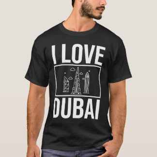 Camiseta Dubai Emiratos Árabes Unidos Uae City Skyline Map