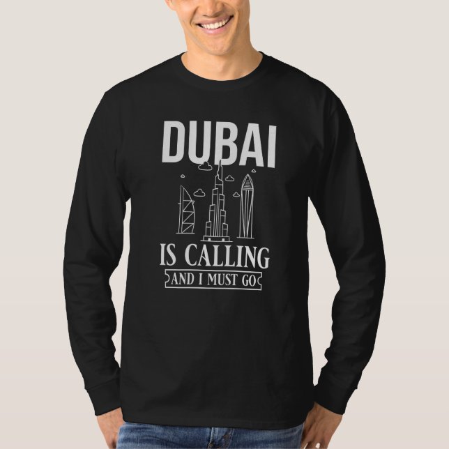 Camiseta Dubai United Arab Emirates Uae City Skyline Map Tr (Anverso)