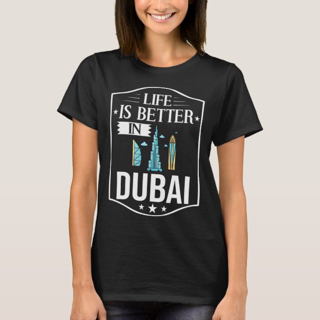 Camiseta Dubai United Arab Emirates Uae City Skyline Map Tr (Anverso)