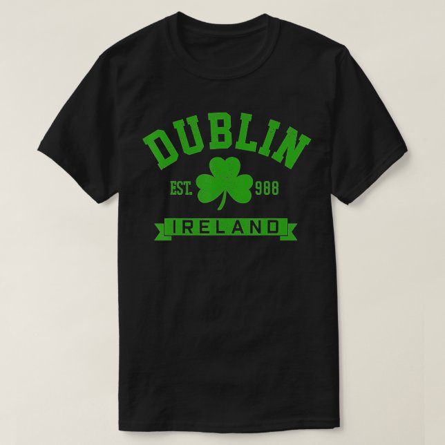Camiseta Dublín Ireland Est 988 Clover Leaf Shamrock St (Diseño del anverso)
