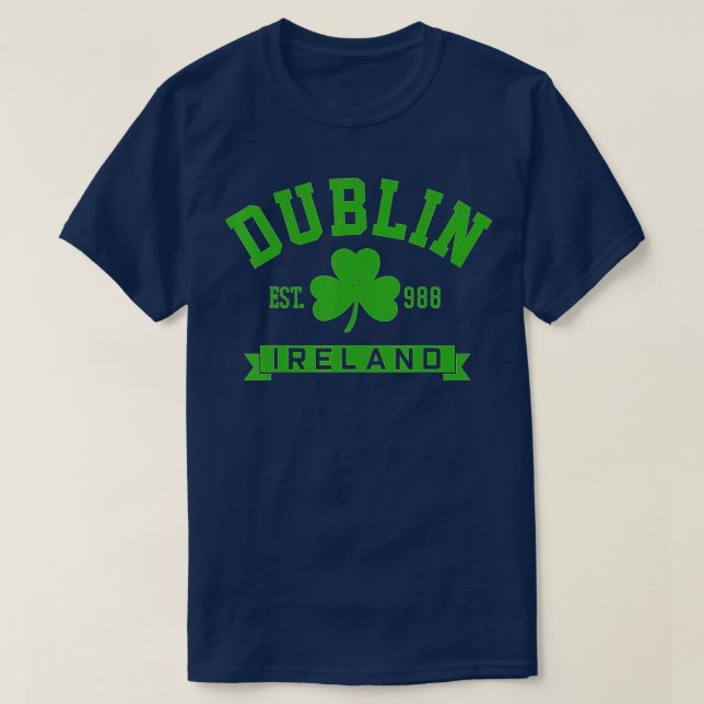 Camiseta Dublin Ireland Est 988 Clover Leaf Shamrock St  (Diseño del anverso)
