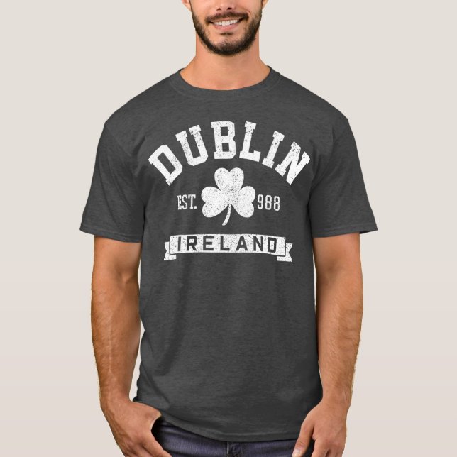 Camiseta Dublín Ireland Est 988 Clover Leaf Shamrock St (Anverso)