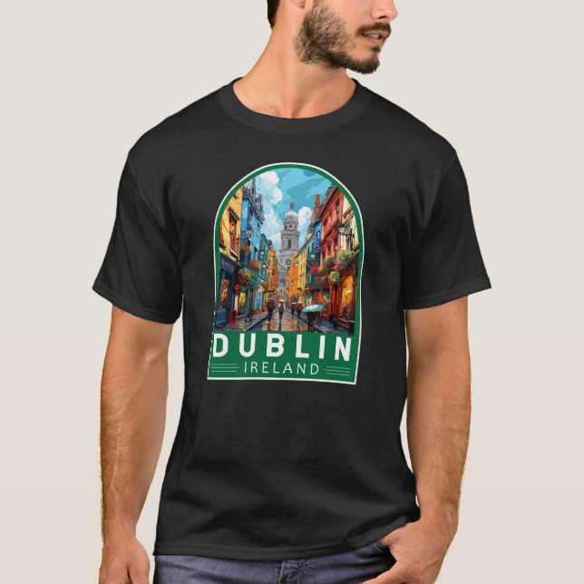 Camiseta Dublin Ireland Travel Art Vintage (Anverso)