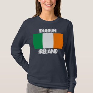 Camiseta Dublín, Irlanda con bandera irlandesa
