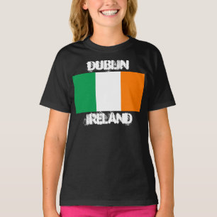 Camiseta Dublín, Irlanda con Chicas de bandera irlandeses