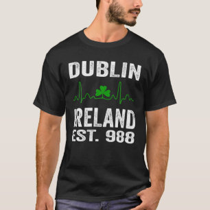 CAMISETA DUBLÍN IRLANDA ESTE. 988 SHAMROCK HEARTBEAT ST.PAT