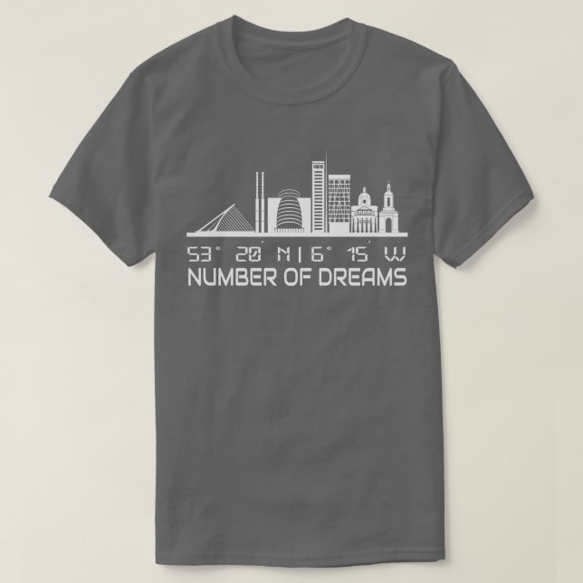 Camiseta Dublin Skyline GPS Coordenadas City Dream City (Diseño del anverso)