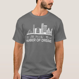 Camiseta Dublin Skyline GPS Coordenadas City Dream City