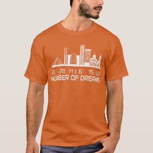 Camiseta Dublin Skyline GPS Coordenadas City Dream City