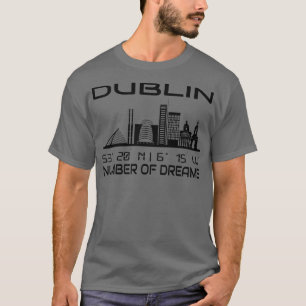 Camiseta Dublin Skyline GPS Coordenadas City Dream City 3
