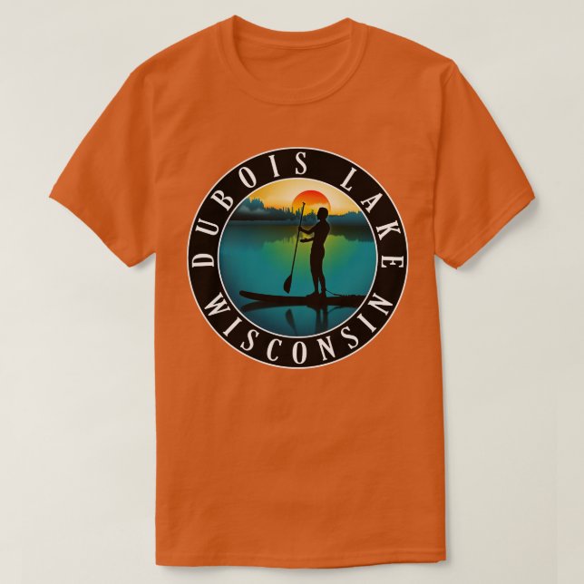 Camiseta Dubois Lake Wisconsin Paddleboarding (Diseño del anverso)