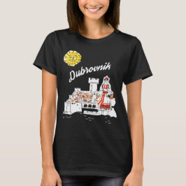 Camiseta Dubrovnik Croacia Fortaleza Blanco Rojo Viajes