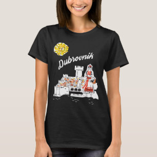 Camiseta Dubrovnik Croacia Fortaleza Blanco Rojo Viajes