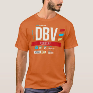 Camiseta Dubrovnik DBV Código del aeropuerto Etiqueta de eq