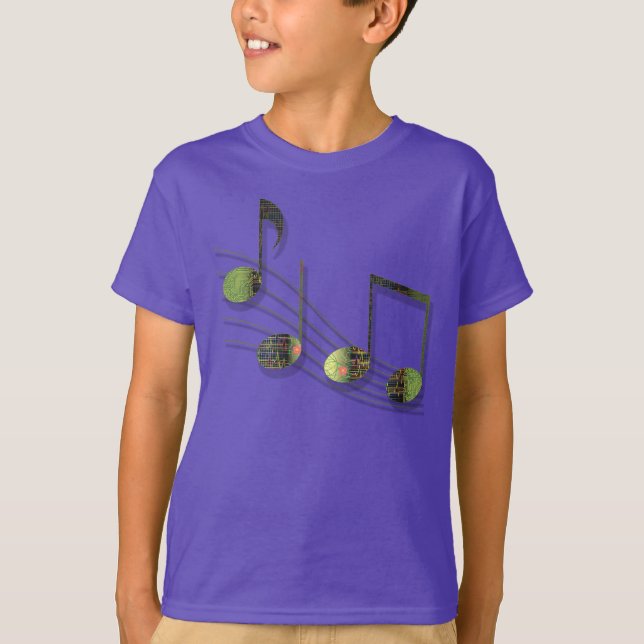 Camiseta Dubstep Notes Kids and Baby Dark Shirt (Anverso)