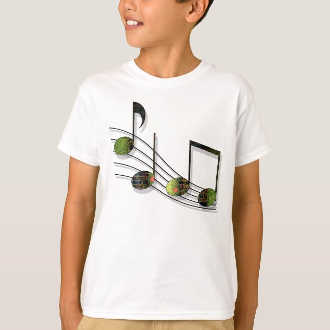 Camiseta Dubstep Notes Kids and Baby Light Shirt (Anverso)