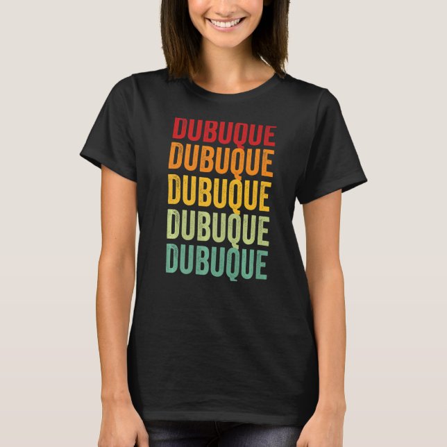 Camiseta Dubuque County Iowa Rainbow Text (Anverso)