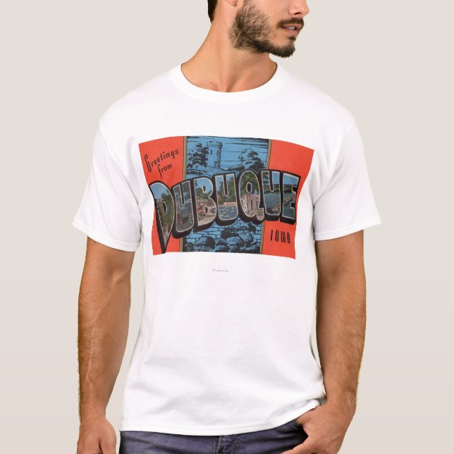 Camiseta Dubuque, letra ScenesDubuque, IA de IowaLarge (Anverso)