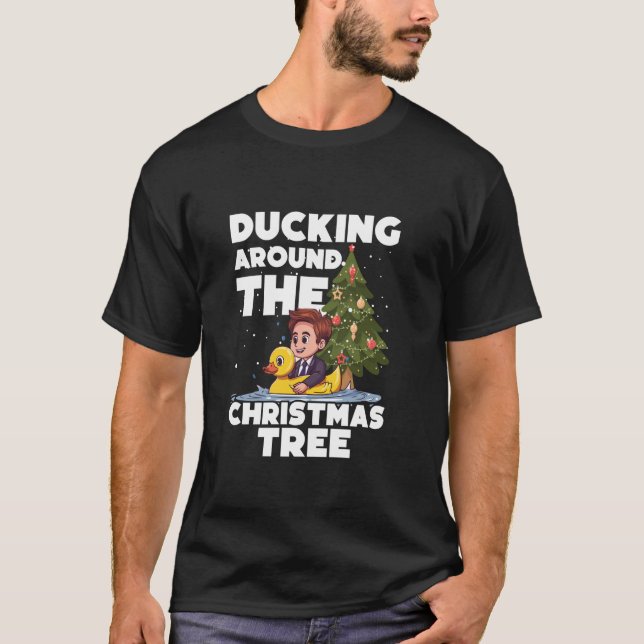 Camiseta Ducado alrededor del árbol de Navidad Duckling Nav (Anverso)