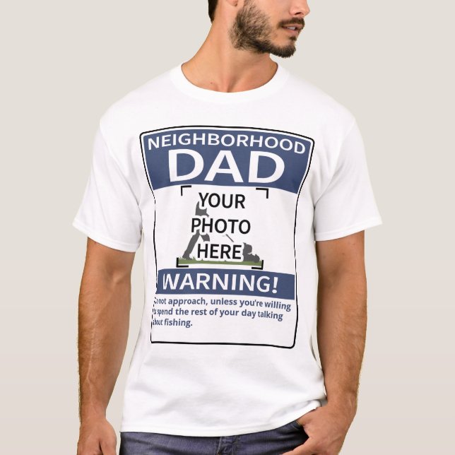 Camiseta Ducha de advertencia de papá, vecino personalizado (Anverso)