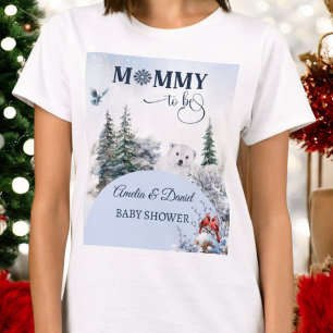 Camiseta Ducha de Bebé de Mamá para ser Oso Invernal Nevado