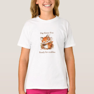 Camiseta Ducha de bebé de zorrito de otoño “Hermana mayor”