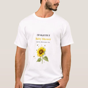 Camiseta Ducha de bebé familia girasol con mariposas
