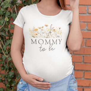 Camiseta Ducha de Bebé Flores Silvestres Mamá Futuro