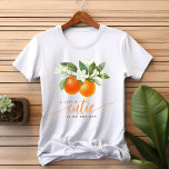 Camiseta Ducha de Bebé Little Cutie de Cítricos de Naranja<br><div class="desc">Camiseta de Baby Shower de Little Cutie de Citricos Naranja</div>