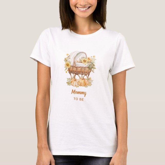 Camiseta Ducha de bebé neutra de calabaza de otoño (Anverso)