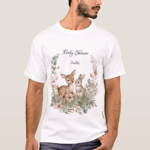 Camiseta Ducha de bebé verde salvia del bosque Ciervo y con