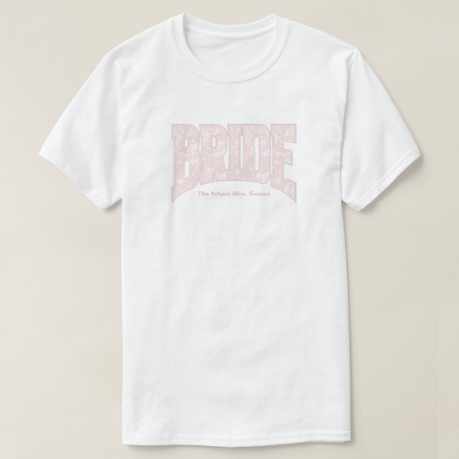 Camiseta Ducha de compromiso de la novia de toile rosa Desp (Diseño del anverso)