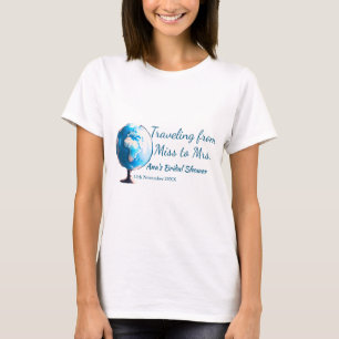 Camiseta Ducha de novia de viaje agregar nombre fecha de se