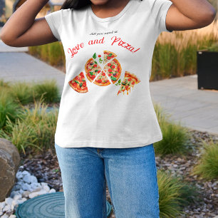 Camiseta Ducha de novias de Fiesta Slice con amor y pizza i