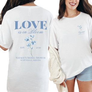 Camiseta Ducha nupcial con flores silvestres dusty azul per