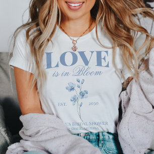 Camiseta Ducha nupcial con flores silvestres dusty azul per