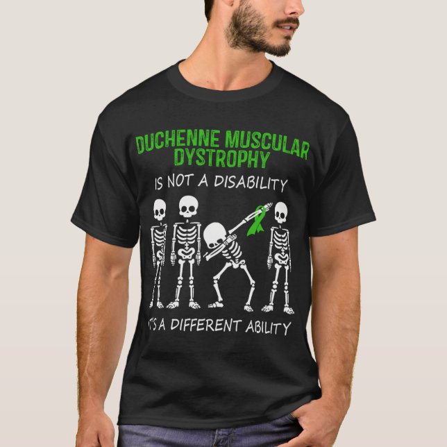 Camiseta Duchenne Distrofia Muscular Dabbing Skeleton Ribbo (Anverso)