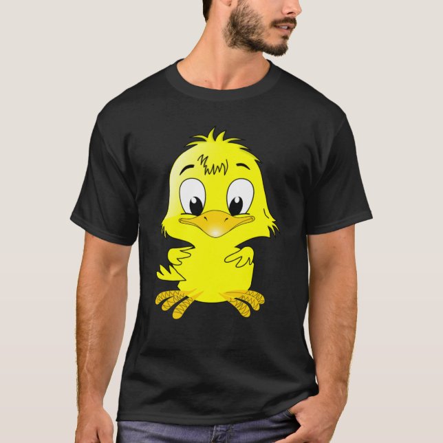 CAMISETA DUCK CHICK EASTER ANIMAL BABY CUTE FLUFFY YELLOW (Anverso)