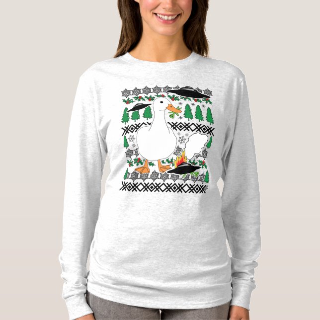 Camiseta Duck contra Aliens Holiday (Anverso)