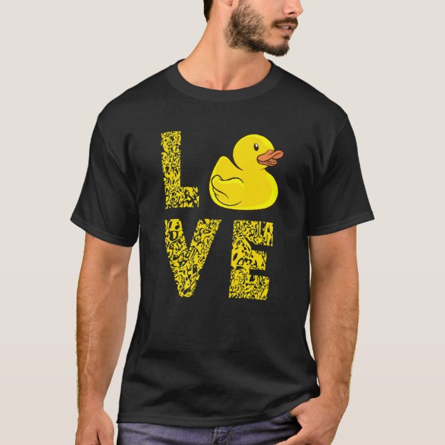 Camiseta Duck de caucho Amor Leopardo Pato Amarillo Rubber  (Anverso)