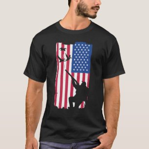 Camiseta Duck Hunter Silhouette Bandera Estadounidense Esta