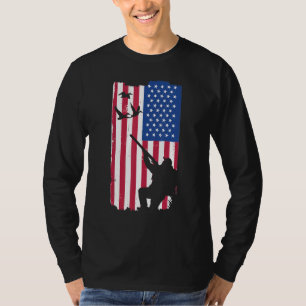 Camiseta Duck Hunter Silhouette Bandera Estadounidense Esta