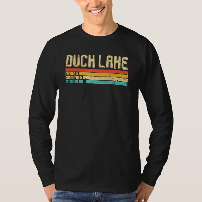 Camiseta Duck Lake Michigan Vintage Gracioso Camping S (Anverso)