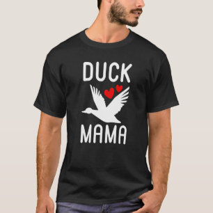Camiseta Duck Mama Duckling Mom Red Heart Silhouette Waterf