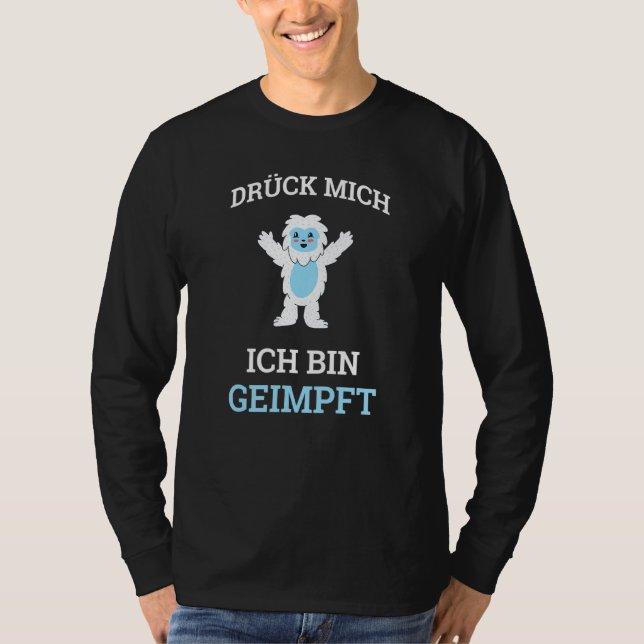 Camiseta Dück Mich Ich Bin Geinmung Hugging Yeti Flu Vaccin (Anverso)