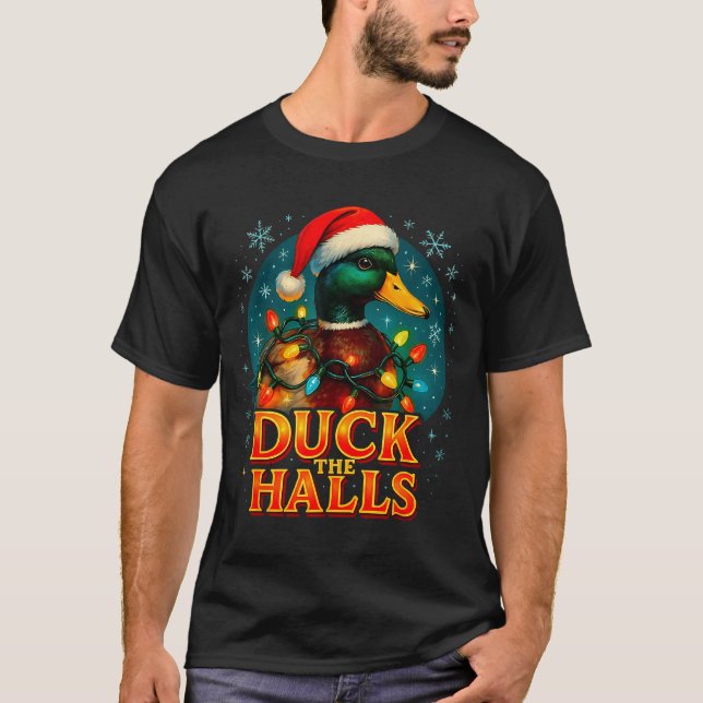 Camiseta Duck The Halls Funny Christmas Lights Hunting Seas (Anverso)