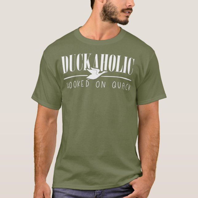 Camiseta Duckaholic Funny Duck Silhouette Hooked on Quack (Anverso)