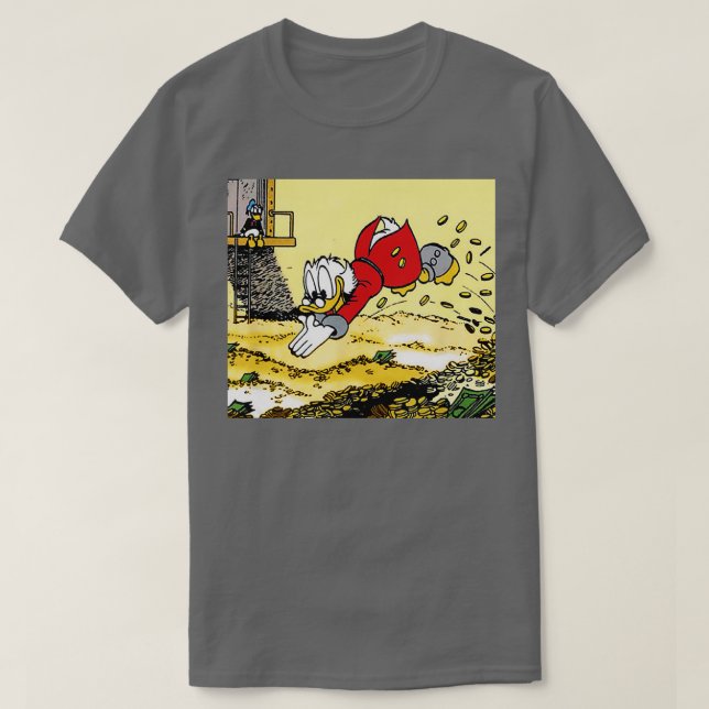 Camiseta DuckTales Scrooge McDuck Nadando En Efectivo (Diseño del anverso)